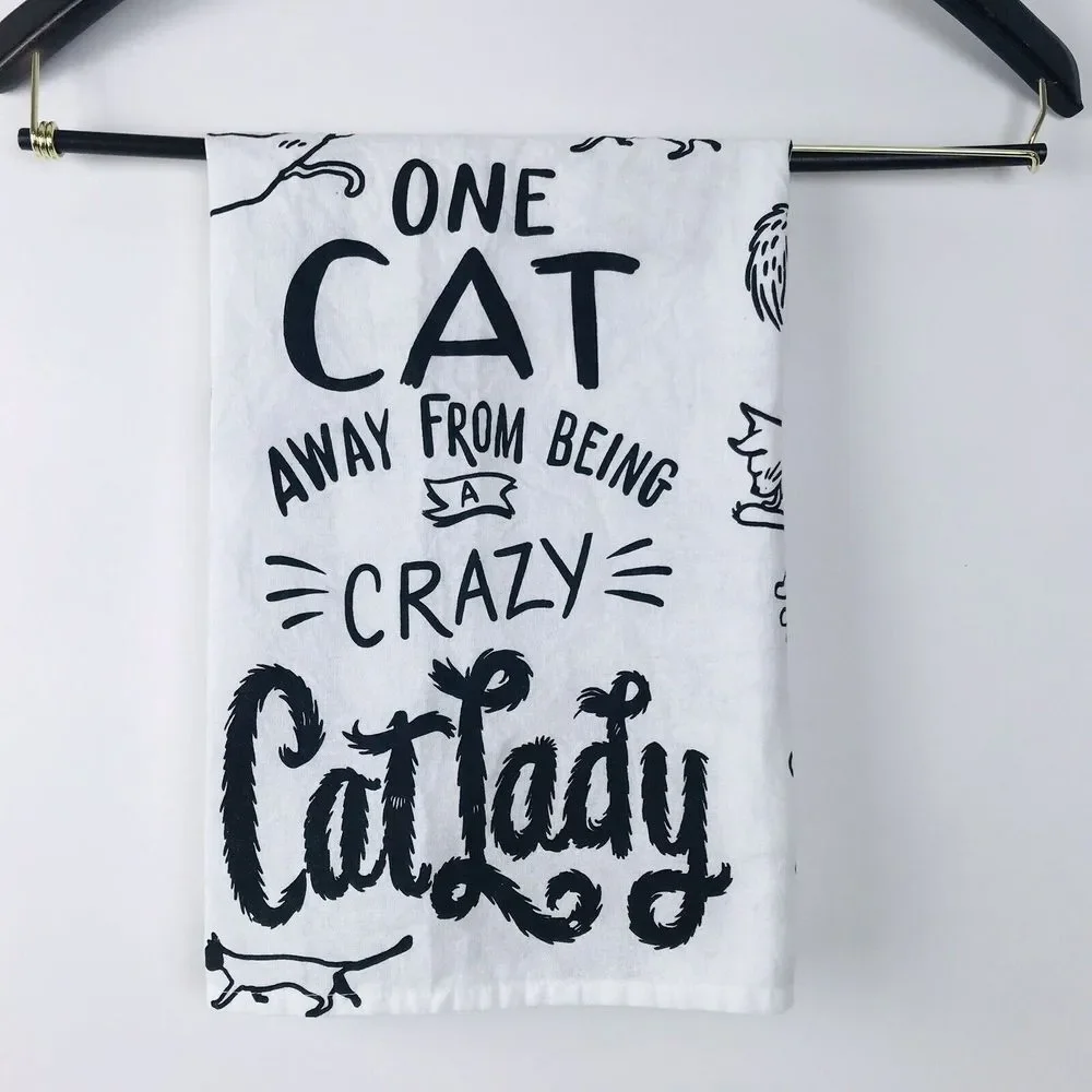 Primitives By Kathy Dish Towel Cat Away‎ from Crazy Cat Lady